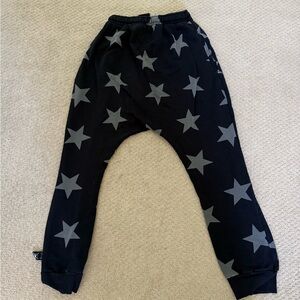 nununu - Star Baggy Pants - 12-14 years - Black and Gray Stars